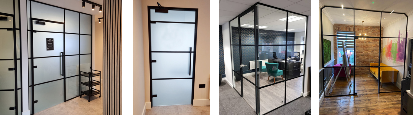 Glass Partitions with Black Banding